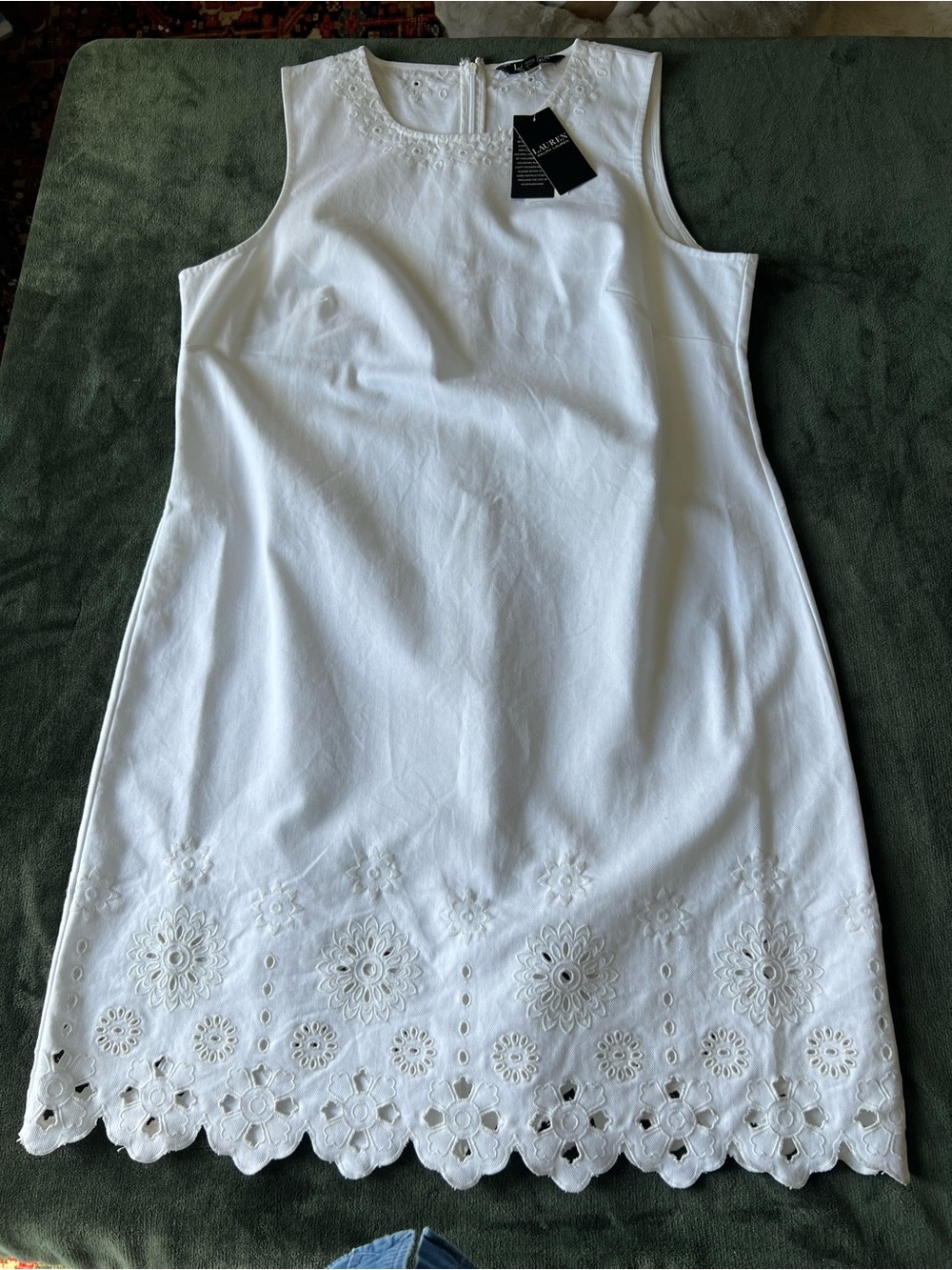 Ralph Lauren White Eyelet Embroidered Sleeveless Tunic..perfect